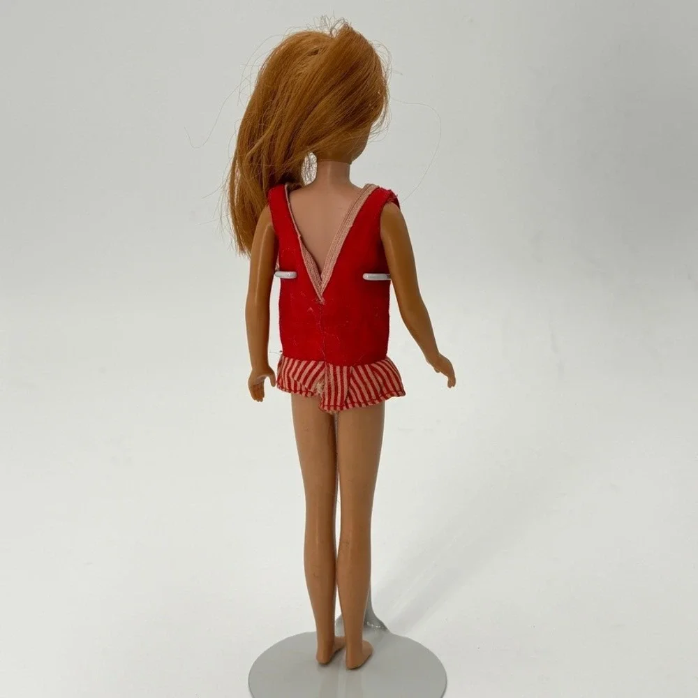 1960s Skipper Barbie‎ Doll Titan Redhead Blue Eyes Japan Striped Swimsuit